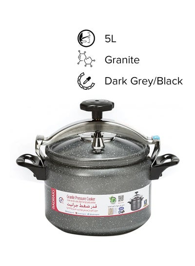 Buy Aluminum Granite Pressure Cooker Dark Grey 5Liters in Saudi Arabia