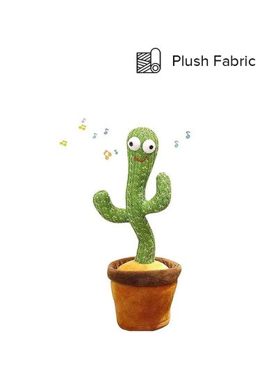 Buy Electric Dancing Plant Cactus Plush Stuffed Toy -Green/Brown With Music For Kids ‎32 x 27 x 11.5cm in Saudi Arabia