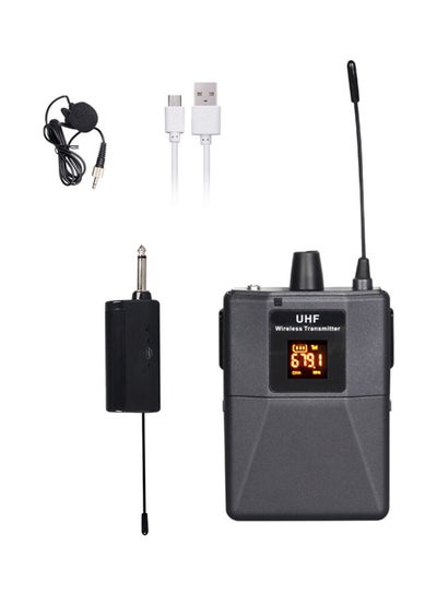 Buy Portable Wireless Lavalier Microphone Black in Saudi Arabia