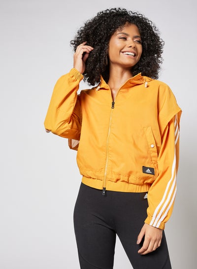 Buy Sportswear Future Icons 3-Stripes Woven Hooded Track Top Orange in Saudi Arabia