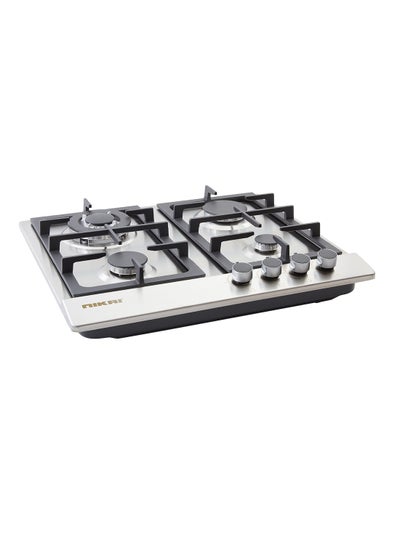 Buy 4 Burners Gas Hob Stainless Steel NGH3005N Silver/Black in UAE