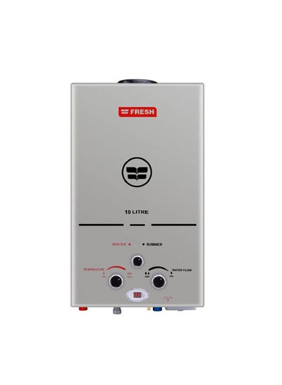 Buy Natural Gas Water Heater 10 Liter With Adapter 500010983 Silver in Egypt