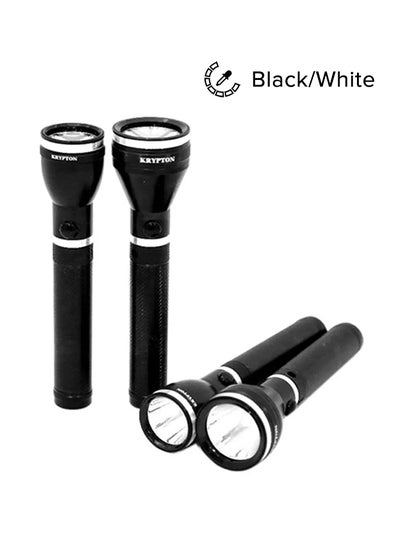 Buy 4-In-1 Rechargeable Led Flash Light For Camping Hiking Trekking Outdoor Black/White in UAE