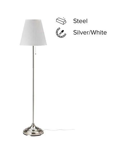 Buy Floor Stand Lamp Silver/White 4 x 12cm in Saudi Arabia
