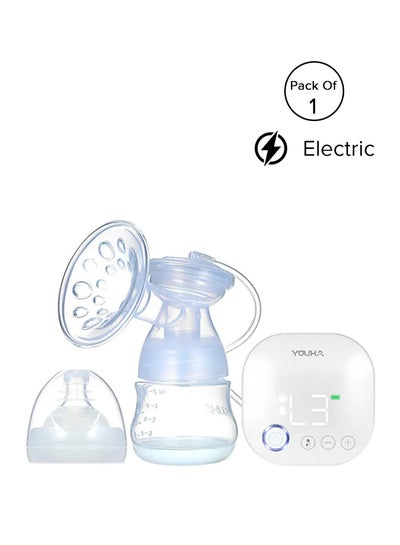 Buy 3 Modes Portable Single Electric Breast Pump, Low Noise, Newborn - Blue/Clear in Saudi Arabia