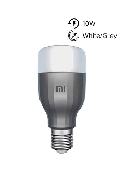 Buy 2-Piece E27 Global Version Smart Colourful LED Bulb Set White/Grey in UAE