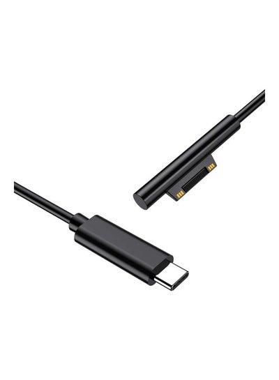 اشتري Surface to USB-C Charging Cable 15V/3A Compatible with PD Charger Type C Adapter for Microsoft Surface Pro 7/6/5/4/3 Black في السعودية