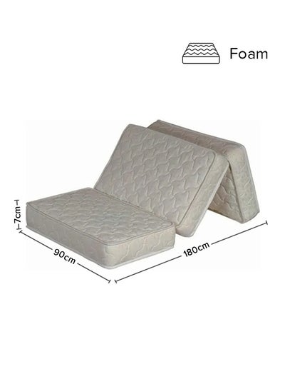 Buy 3-Piece Medicated Quilted Folding Foam Mattress For Home White 180x90x7cm in UAE
