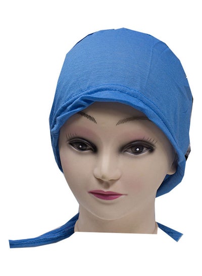 Buy Solid Pattern Bonnet Cap Blue in Saudi Arabia