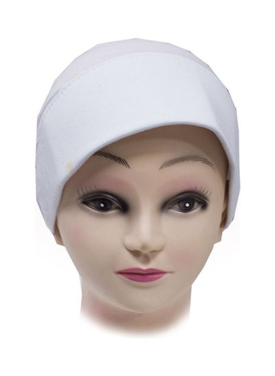 Buy Solid Pattern Bonnet Cap White in Saudi Arabia