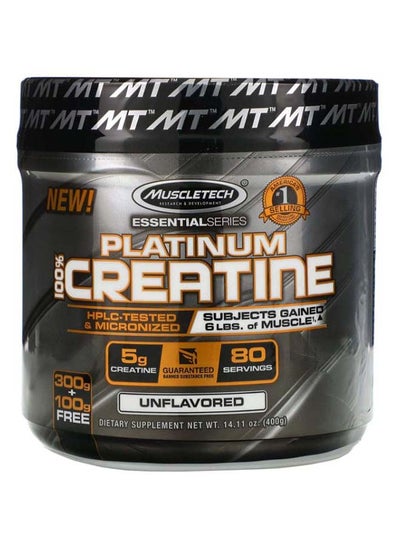 Buy Essential Series, Platinum 100% Creatine, Unflavored 400g in Saudi Arabia