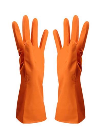 Buy Multifunctional Cleaning Gloves Orange S in UAE