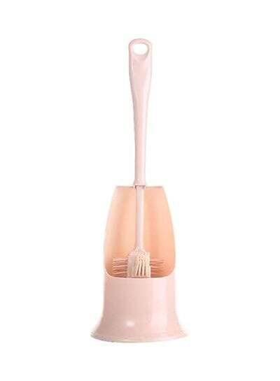 Buy Toilet Brush With Holder Set Pink 14x40cm in UAE