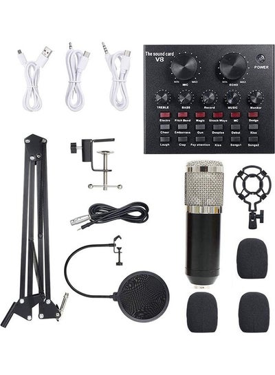 Buy Professional Condenser Microphone Set Black/Silver in Saudi Arabia