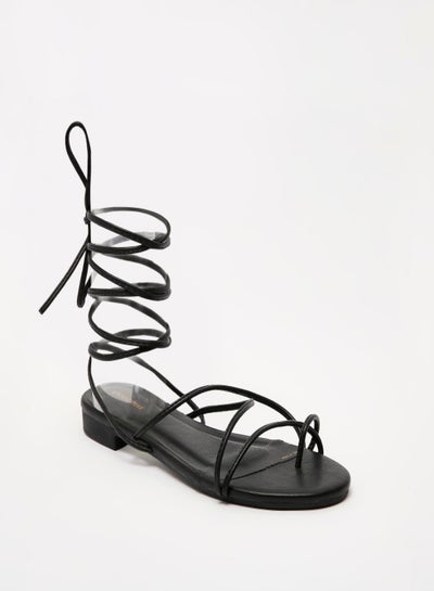 Heltid Women's Open Toe Lace Up Gladiator Flat Sandals，Slip on Roman Sandals 