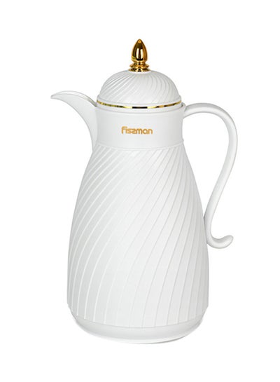 Buy Arabic Dallah Design Vacuum Flask Insulated Jug White 1000ml in UAE