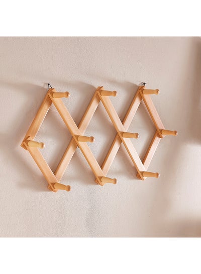 Buy Forest Stretchable Wooden Wall Hanger Beige 7.5x33cm in Saudi Arabia