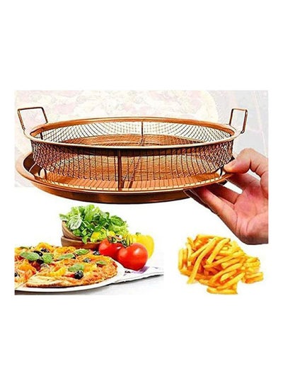 Buy Copper Crispy Round Frying Pan 2*1 Brown 35cm in Egypt