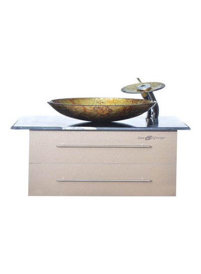 Buy Vanity Sink With Storage Cabinet with Sink Basin with mixer Multicolour 60X50X40cm in Egypt