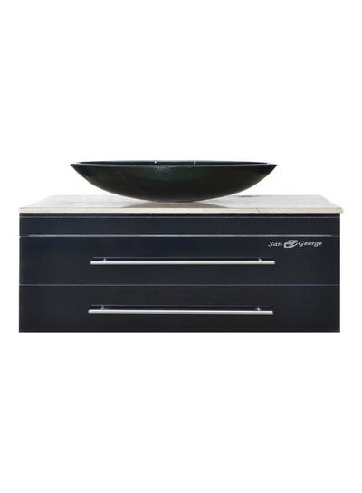 Buy Vanity Sink With Storage Cabinet With Sink Basin With Only Unit Black 60cm in Egypt