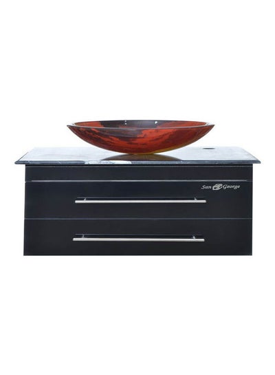 Buy Vanity Sink With Storage Cabinet With Sink Basin With Only Unit Red-Balck 60cm in Egypt