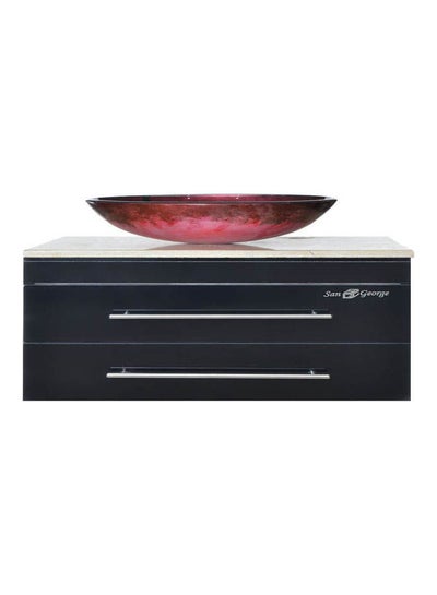 Buy Vanity Sink With Storage Cabinet With Sink Basin With Only Unit Pink-Black 60cm in Egypt