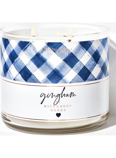 Buy Gingham 3-Wick Candle White in Egypt