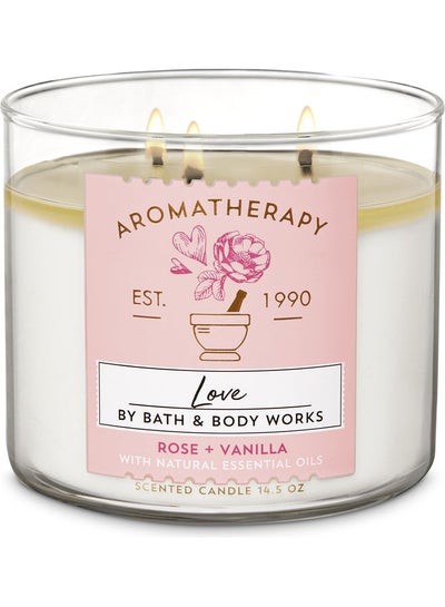 Buy Rose Vanilla 3-Wick Candle White in Egypt