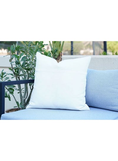 Buy Stone-Ribbed Texture Cushion Cover combination White 45x45cm in UAE