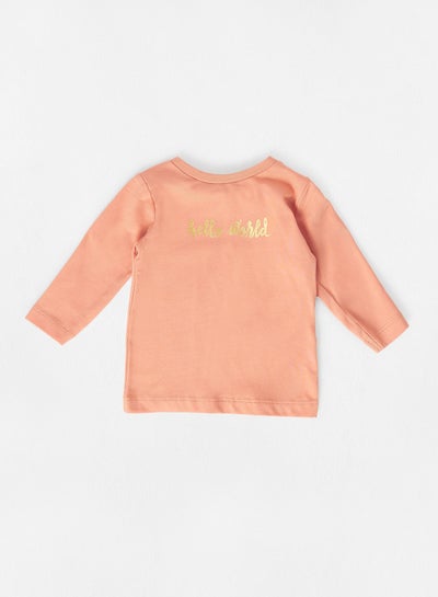 Buy Baby Slogan Print T-Shirt Pink in UAE