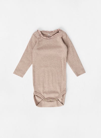 Buy Infant Ribbed Bodysuit Brown in Saudi Arabia