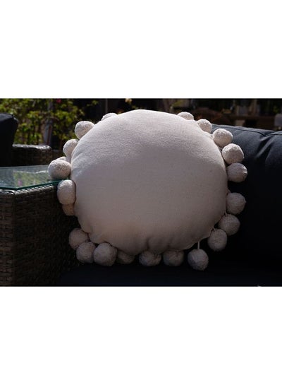 Buy Serenity Small Round Pillow White 40cm in UAE