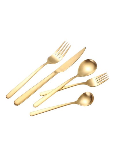 Buy 20-Piece Cutlery Set Majestic Matte Gold 230mm in Saudi Arabia