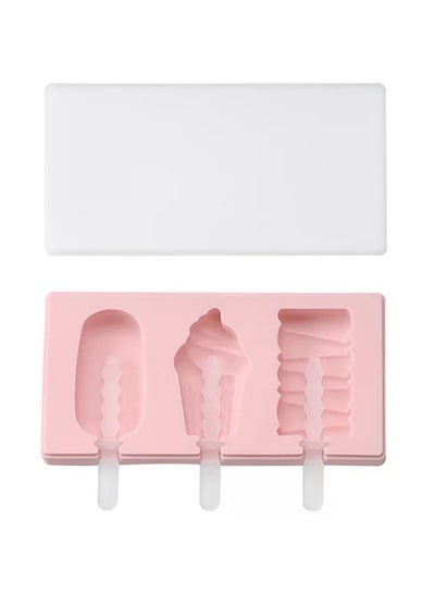 Buy Ice Cube Molds - Makes 3 Popsicals - Ice Blocks - Ice Maker - Ice Cube - Silicone Molds - Pink in UAE