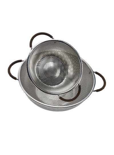 Buy 2-Piece Colander Silver 32x25.5x10cm in UAE