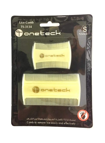 Buy 2-Piece Lice Comb Blister Set Beige in UAE