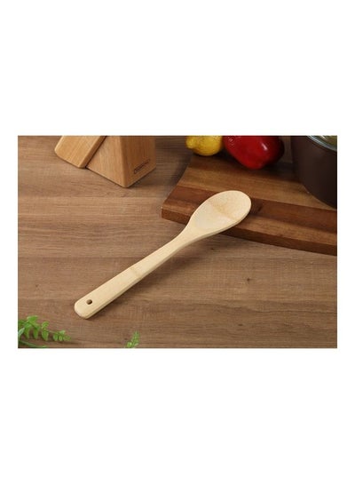 Buy Bamboo Solid Spoon | Natural |30cm | Food Safe, Eco Friendly Beige 30cm in UAE