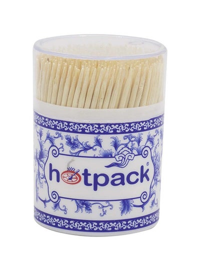 Buy 400-Piece Wooden Tooth Pick Set Beige 400x5cm in UAE