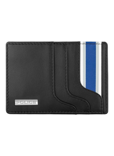 Buy Genuine Leather Card Holder Black/Blue in Saudi Arabia