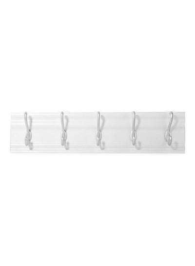 Buy 5-Hook Wall Hanger White 50 x 12cm in Saudi Arabia