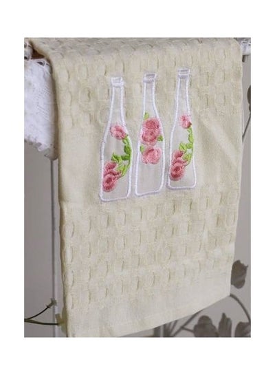 Buy Cotton Kitchen Towel Beige/White/Pink 40x60cm in Saudi Arabia