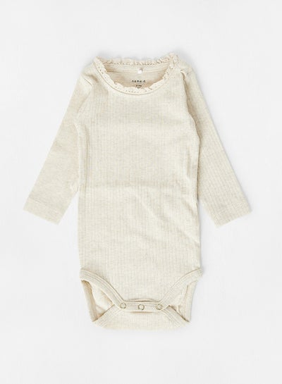 Buy Baby Lace Trim Sleepsuit Beige in Egypt