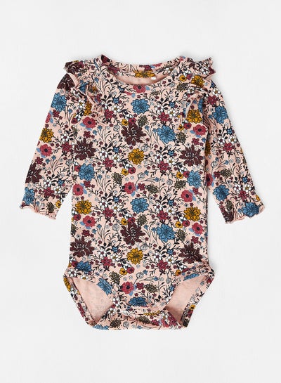 Buy Baby Floral Print Bodysuit Multicolour in UAE