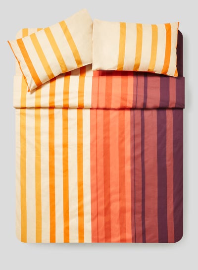 Buy 4 Piece Platinum Bedsheet Set Printed Cotton Blend Orange/Beige 220 x 240cm in UAE