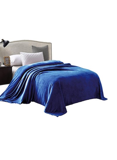 اشتري بطانية سرير ناعمة مقاس كينج فلانيل أزرق ملكي 220x200سم في السعودية