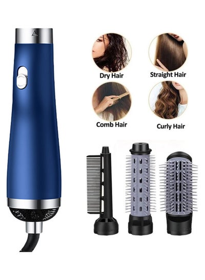 Buy 3 In 1 Hair Dryer Rotating Brush Blue 22x4cm in Saudi Arabia