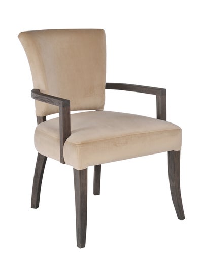Buy Durable And Comfy Modern Dining Chair With Fabric Half Covered Beetle Chairs Easy Assembly Oak/Pink in Saudi Arabia