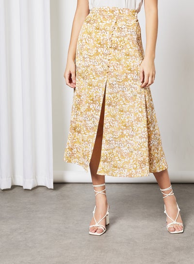 Buy Printed Midi Skirt Multicolour in Saudi Arabia