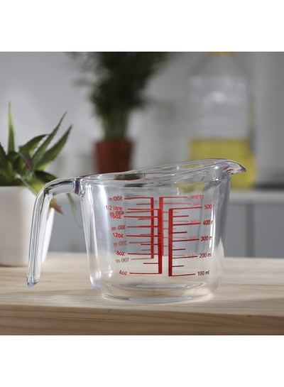 Buy Borosilicate Glass Measuring Jug with Scale Clear 500ml in Egypt