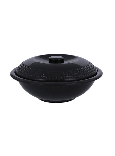 Buy Melamine 10"Biza  Serving Bowl With Lid Black 10inch in UAE